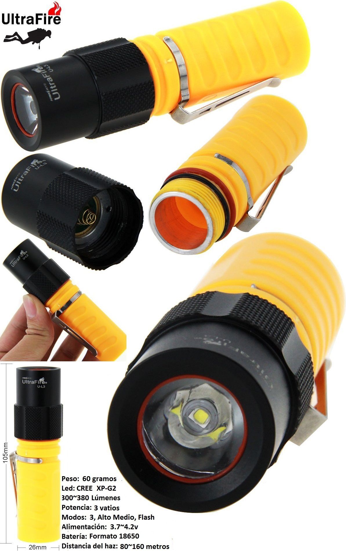 Linterna ULTRAFIRE U-L3